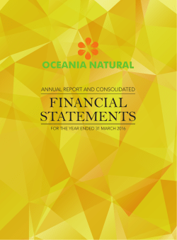 2016 年报 - Oceania Natural