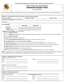 Office of Research Administration SUBAWARD REQUEST FORM