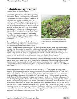 Subsistence agriculture