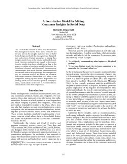 A Four-Factor Model for Mining Consumer Insights in Social Data