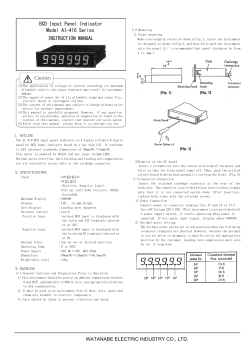 INSTRUCTION MANUAL BCD Input Panel Indicator Caution Model