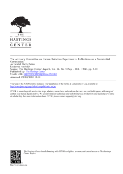 The Advisory Committee on Human Radiation