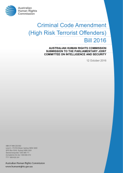 (High Risk Terrorist Offenders) Bill 2016