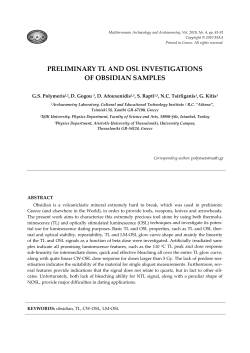 PRELIMINARY TL AND OSL INVESTIGATIONS OF OBSIDIAN