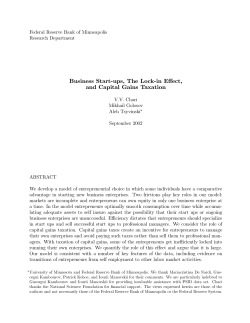 Business Start-ups, The Lock-in Effect, and Capital Gains Taxation