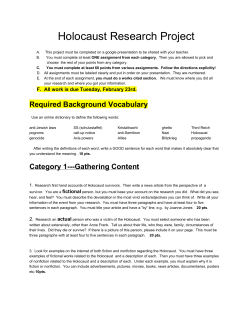 Holocaust project updated 2016