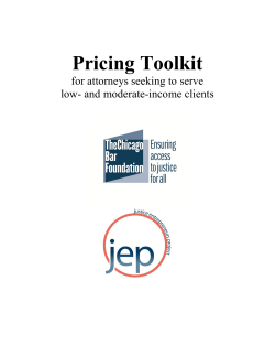 Pricing Toolkit - Chicago Bar Foundation