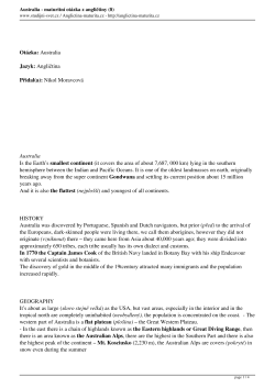 Australia - maturitn&iacute; ot&aacute;zka z angličtiny (8) - Anglictina