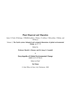 Plant Dispersal and Migration