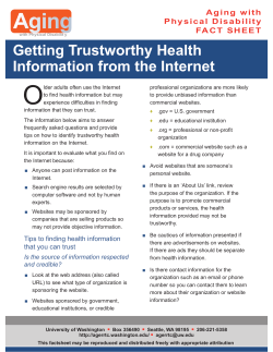 Getting Trustworthy Health Information from the Internet