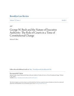 George W. Bush and the Nature of Executive