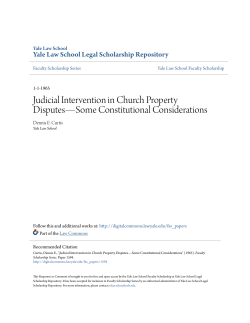 Judicial Intervention in Church Property Disputes&mdash;Some