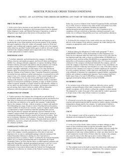 Meritek Purchase Order Terms and Conditions