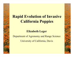 Rapid evolution of invasive California poppies - Cal-IPC