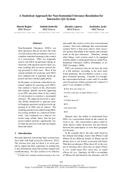 A statistical approach for Non-Sentential Utterance Resolution for