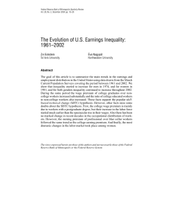 The Evolution of U.S. Earnings Inequality: 1961-2002