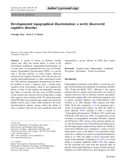 Developmental topographical disorientation: a newly discovered