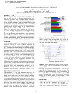 ELECTROMYOGRAPHIC ANALYSES OF STANDING SHOT PUT