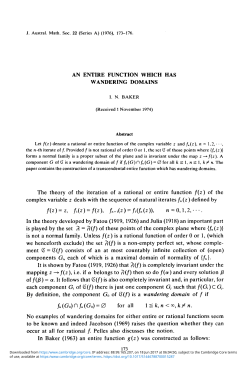 An entire function which has wandering domains