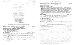 The Order of Worship December 2, 2012 9:00 and 11:00 A.M. FIRST