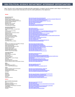 GSU Political Science Department Internship Opportunities