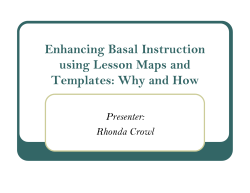 Enhancing Basal Instruction using Lesson Maps and