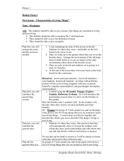 Biology 1 Biology Form 3 First lesson: &ldquo;Characteristics of Living