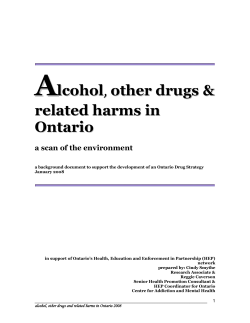 Alcohol, Other Drugs and Related Harm in Ontario