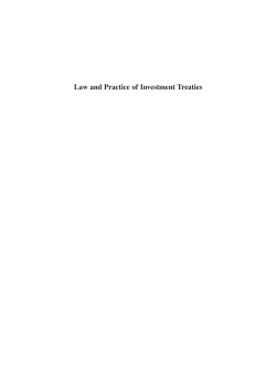 Law and Practice of Investment Treaties