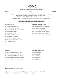 Journal of Nepalgunj Medical College Vol 14 No 1 July 2016 issue