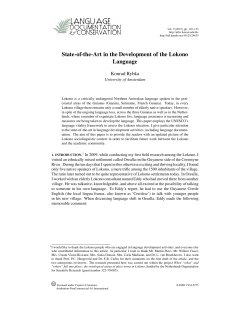 State-of-the-art in the development of the Lokono language