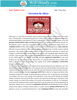 Patriotism By Diktat