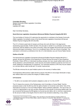 Social Services Legislation Amendment (Enhanced Welfare