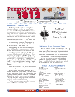 June 2014 - Society of the War of 1812 PA