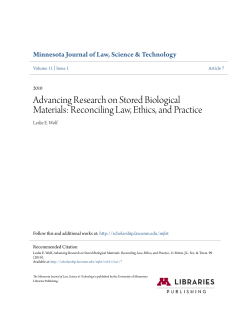 Advancing Research on Stored Biological Materials