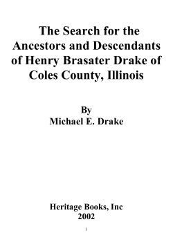 The Search for the Descendants of Henry Brasater Drake
