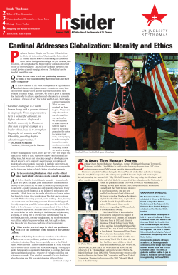 Cardinal Addresses Globalization: Morality and Ethics