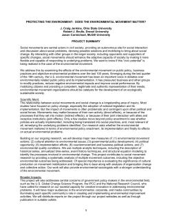 Protecting the Environment: Does the Environmental Movement Matter