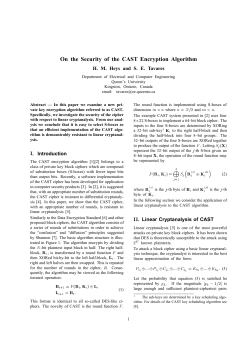 On the Security of the CAST Encryption Algorithm