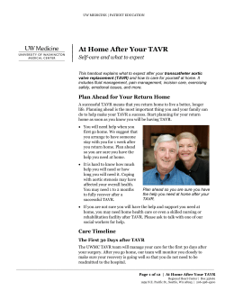 At Home After Your TAVR - UWMC Health On-Line