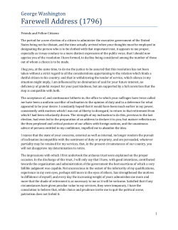Farewell Address (1796) - UT College of Liberal Arts
