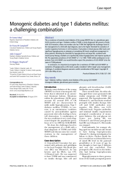 Monogenic diabetes and type 1 diabetes