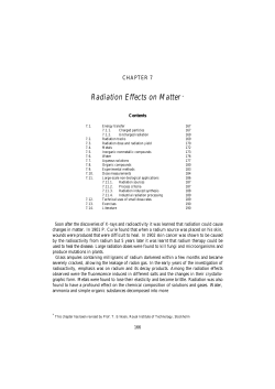 Radiation Effects on Matter