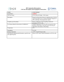 CH00067 Cell Culturing Protocols
