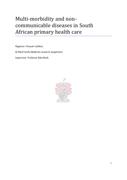 Multi-morbidity and non- communicable diseases in South African