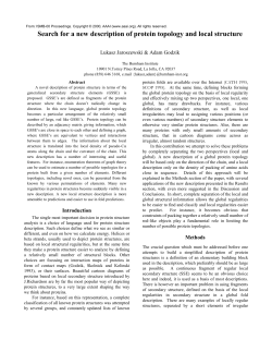 Search for a New Description of Protein Topology and Local Structure