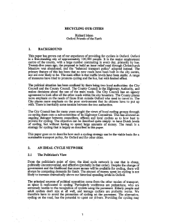 RECYCLING OUR CITIES Richard Mann Oxford Friends of the Earth