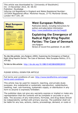 Explaining the Emergence of Radical Right