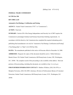 16 C.F.R. Part 306: The Federal Trade Commission Rule For