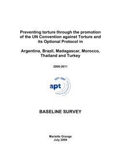 Baseline Survey - Preventing torture through the promotion of the